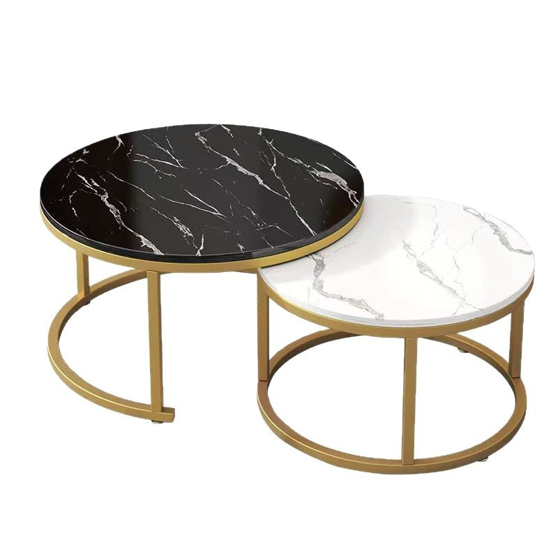 Coffee table living room home round table small apartment light luxury minimalist sofa tea table modern 2025 new balcony table