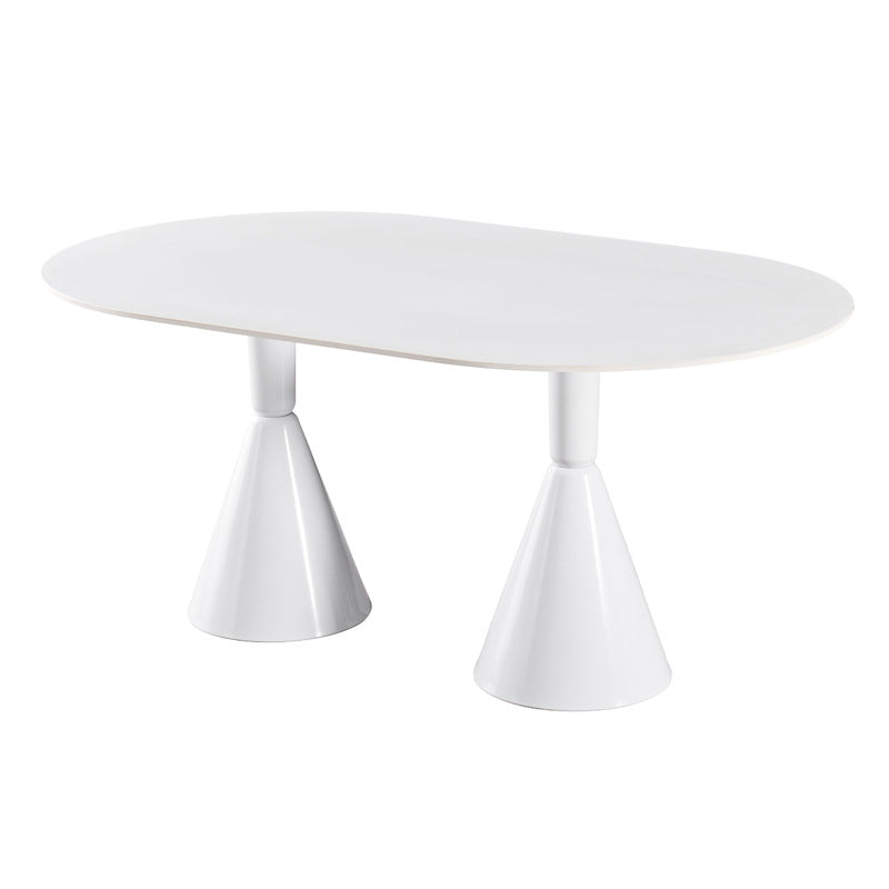 Rock slab dining table french cream style internet celebrity dining table manufacturer personalized simple small apartment rental house holy grail table
