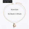 European and american cross-border fashion minimalist sunflower pendant necklace, trendy geometric rotating diamond-studded alloy choker accessory