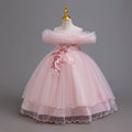 New arrival: children's princess dress - off-the-shoulder wedding gown, piano recital dress, baby girl dress for export