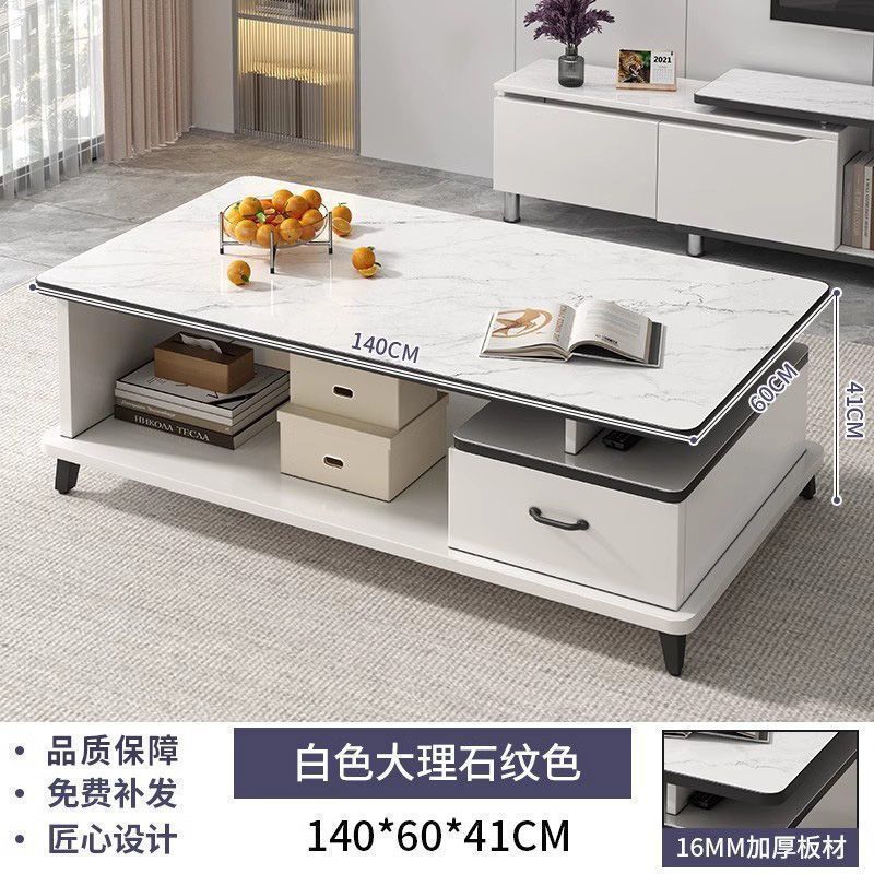 Modern minimalist tv stand for living room, compact home, floor-standing extendable 2025 new style coffee table and tv cabinet combination