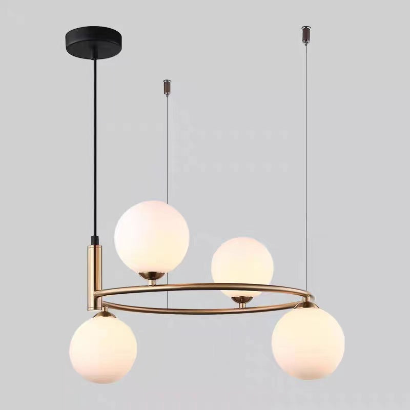 Stylish, simple and creative Nordic circular bedroom light New Chinese hotel showroom model room Home living room chandelier