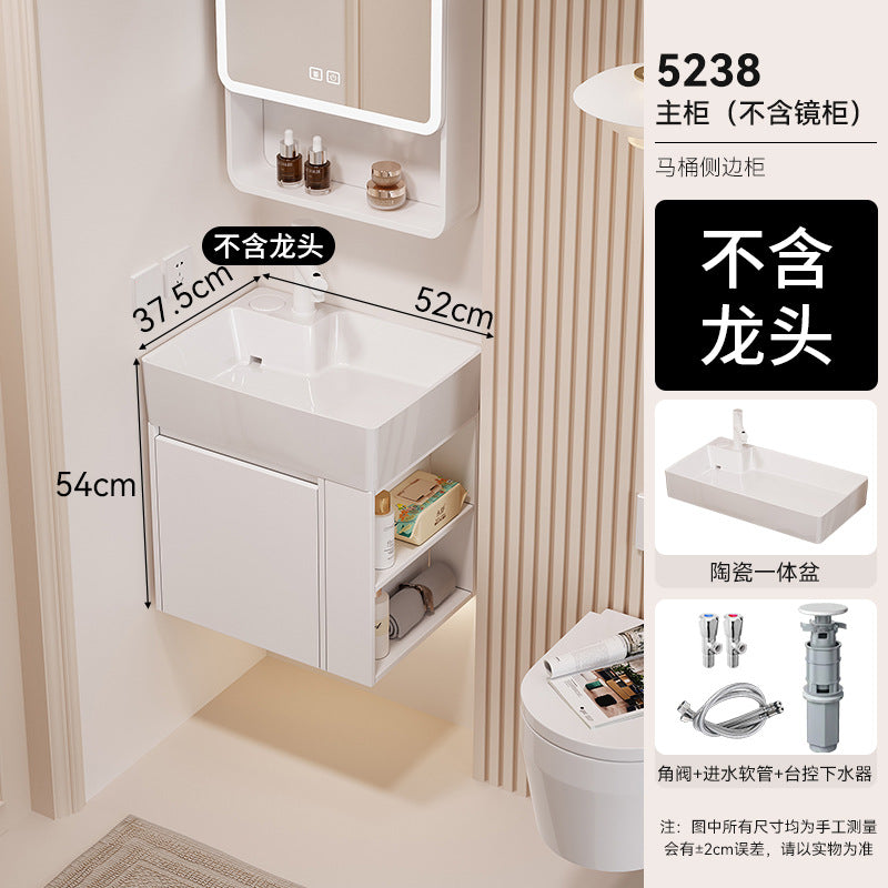 Waterproof honeycomb aluminum small apartment side open room storage bathroom cabinet combination ceramic wash basin washbasin washbasin