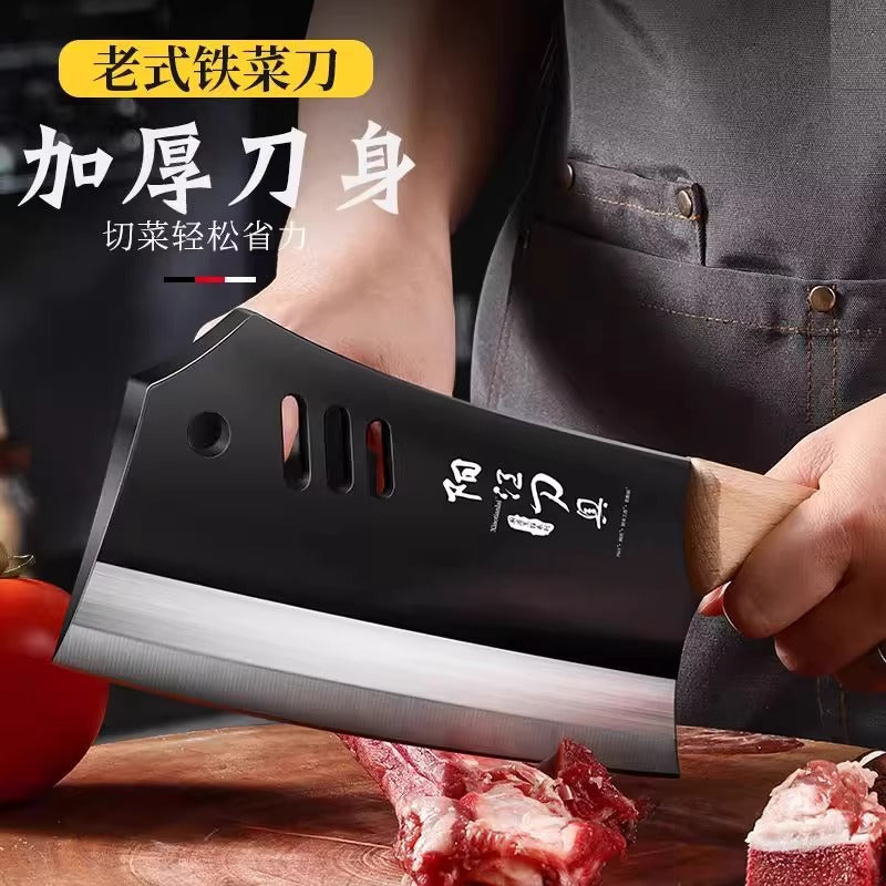 Hand-forged chopping and slicing knife, dual-purpose kitchen knife for home use. sharp, self-sharpening, ideal for slicing, dicing, and meat cutting. this cleaver is also sharpenable