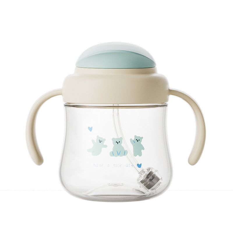 Babysaurus sippy cup - tritan straw cup for infants and toddlers - baby feeding bottle for water, milk, and formula - anti-choking design