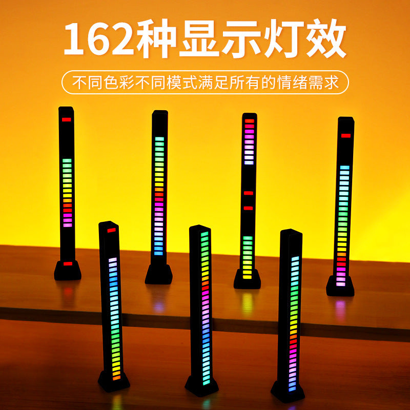 Rgb sound-activated light, led car interior music rhythm ambient light, gaming room desktop speaker app voice control light