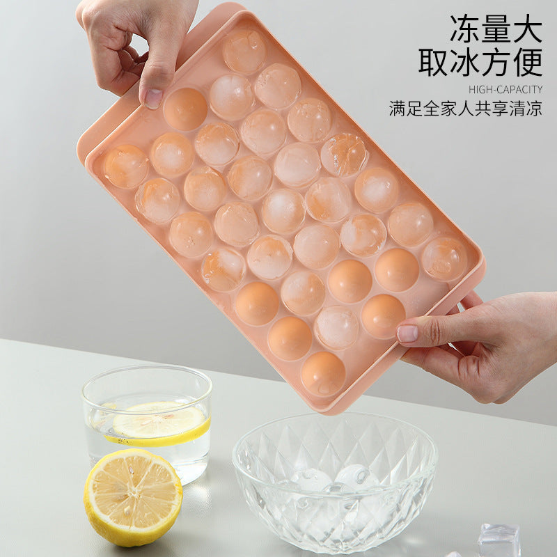 Easy demoulding round ball ice cube mold with cover ice grid popsicle rhombus ice cube ice box maker