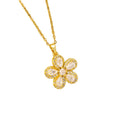 [copper inlaid with zirconium] cross-border popular diamond-encrusted titanium steel flower necklace for women, high-end, accessible luxury fashion clavicle chain jewelry