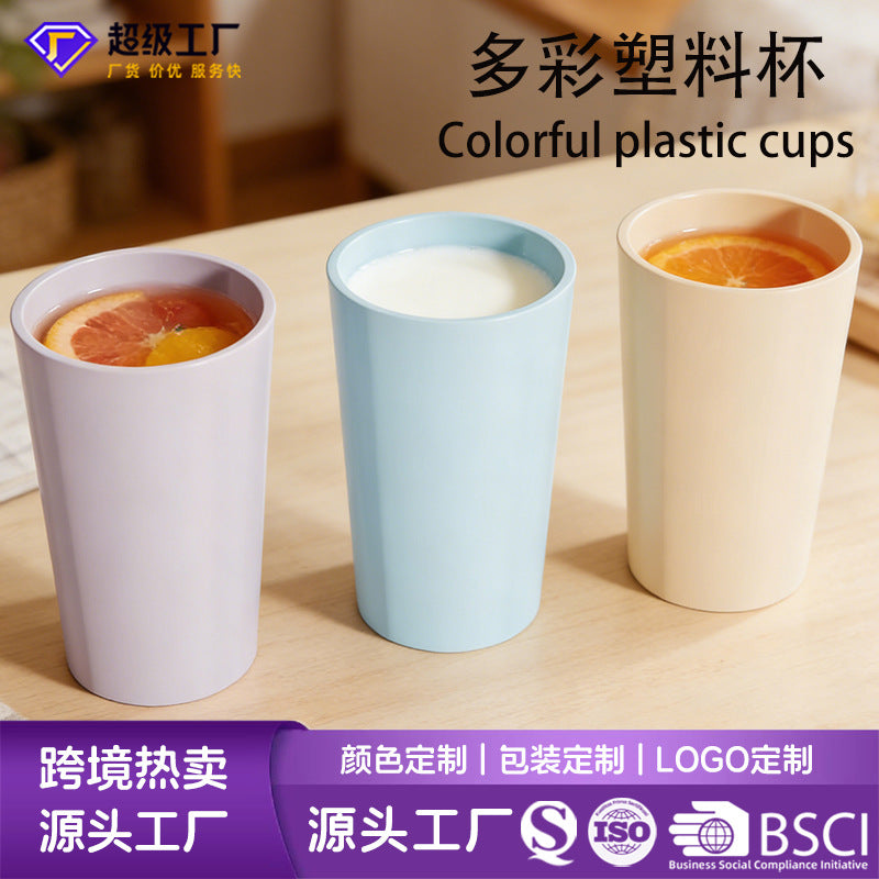 Food contact fresh casual drinking cup for home resistant to falling toothbrushing cup creative colorful plastic cup wholesale