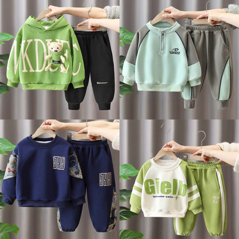Boys' fall/winter sweatshirt set -  new arrival: stylish and sporty outfit for boys, cute and trendy two-piece set for babies