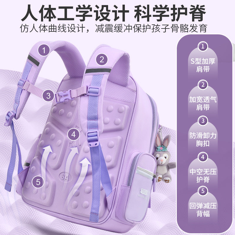 2026 new school backpack for girls, grades 1-6: lightweight, ergonomic, and spine-protecting backpack for elementary school students