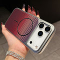 compatible iphone 17 pro gradient carbon fiber plaid phone case, apple 15 magnetic pc protective cover, iphone 16