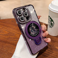 Suitable for apple 16promax electroplated glitter luxury rhinestone high-end mobile phone case iphone17 magnetic holder
