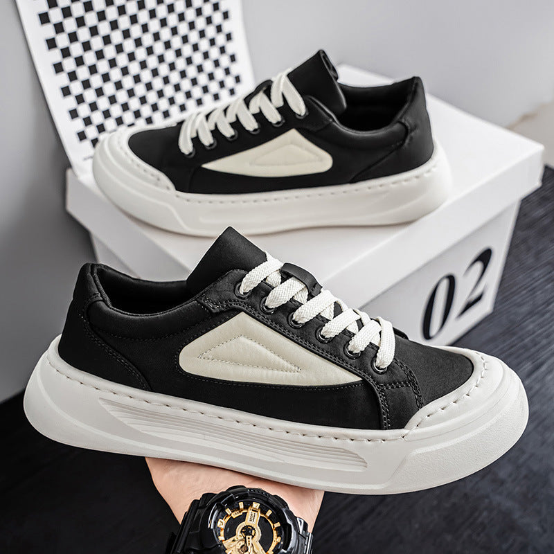 Men's breathable canvas shoes 2025 winter new low-top athletic casual shoes men's soft sole versatile thick sole sneakers