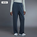 High-waisted, straight-leg casual pants with a fold-over waistband, perfect for running, fitness, and workouts. women's autumn trousers, style d25095