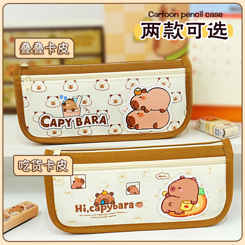 Kapibara large-capacity pencil bag  new primary and secondary school students, good quality, high-value stationery box, cute pencil bag