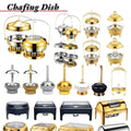 Luxury stainless steel buffet warmer, 8l gold buffet stove, wholesale hotel tableware