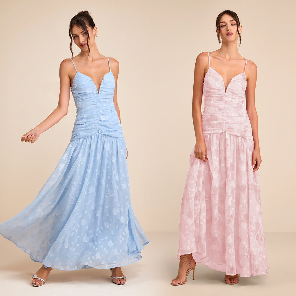 C7749 cross-border    new women's french style floral print elegant vacation dress