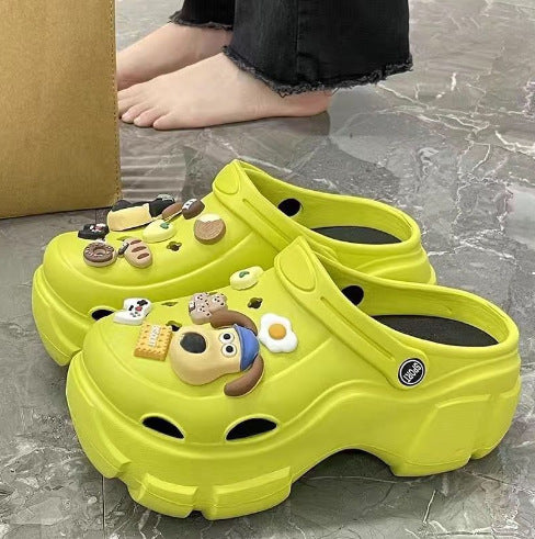 Crocs women's outwear super thick bottom summernew arrivalfashionpopular shit-stepping breathable height-increasing cute toe-cap sandals