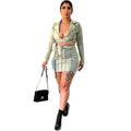 Fashion cross-border women's clothing  women's denim skirt new arrivalfashionsexy zipper tie long sleeves hip-covering short skirt