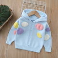 fall/winter new arrivals: kids' knitted sweater set - colorful balloon design, girls' hoodie, tutu skirt, cute princess style, round neck dress set
