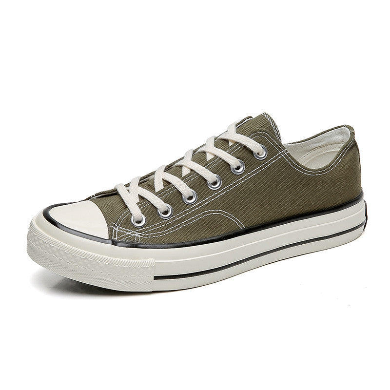 New summer breathable canvas shoes for men, versatile low-top casual sneakers, korean style student cloth shoes, trendy men's skate shoes