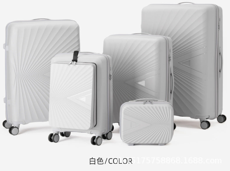 PP zipper box  set three sets of four trolley case sinking handle sinking lock color scheme explosion-proof rag factory wholesale