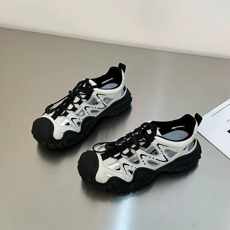 Fashion outdoor hollow casual shoes women's 2024 summer new ugly cute shoes running sports shoes hiking shoes dad shoes
