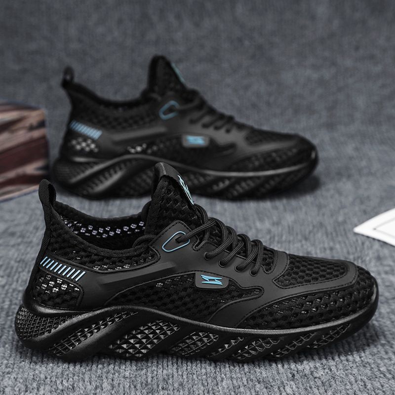 Men's mesh shoes 2024 new summer breathable hollow-out thin mesh men's shoes mesh casual sports running air conditioning shoes