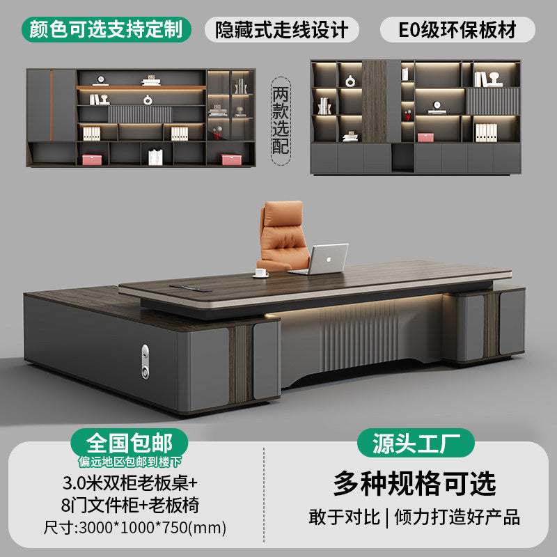 Saint-li executive desk - premium lacquer finish, minimalist chic, luxury ceo office desk and chair set for general managers
