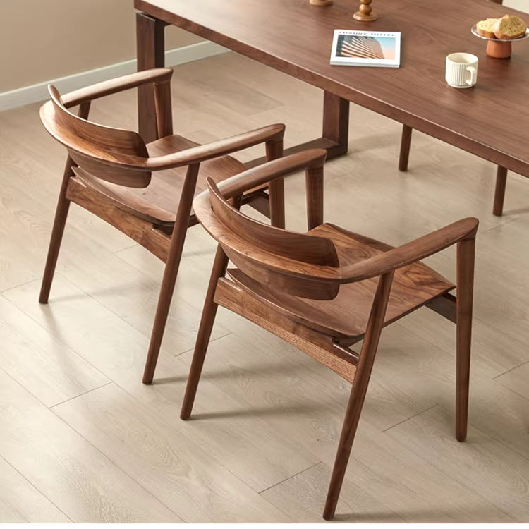 White wax solid wood north american black walnut backrest dining chair living room desk tea room chair stool modern casual kawashita chair