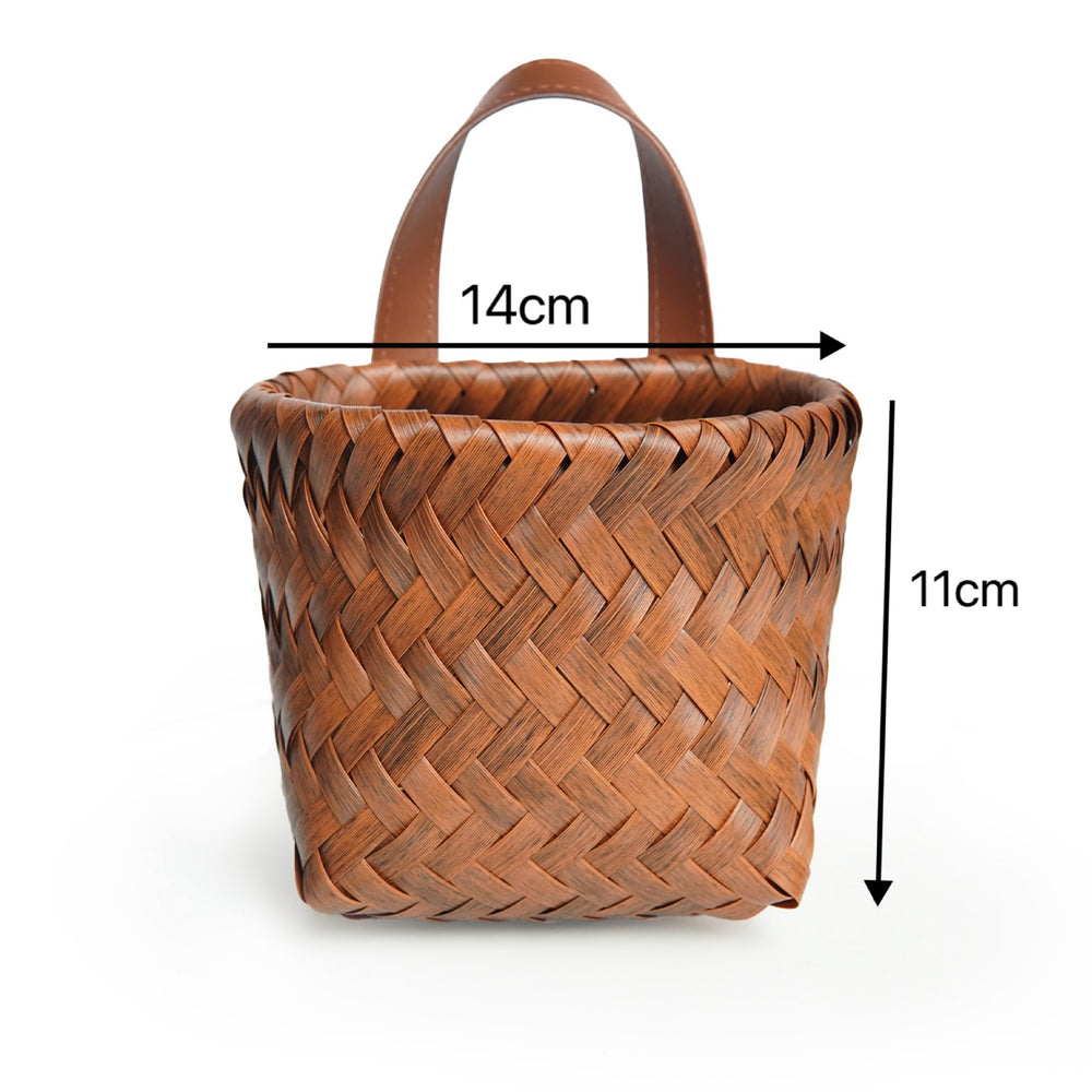 Wall-mounted hand-woven storage basket, toy sundries storage box, ginger and garlic storage basket, imitation rattan woven wash basin storage basket