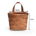 Wall-mounted hand-woven storage basket, toy sundries storage box, ginger and garlic storage basket, imitation rattan woven wash basin storage basket