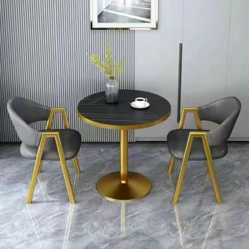 Scandinavian style small round table negotiation table and chair combination balcony for home sales office milk tea shop reception and reception casualcasual