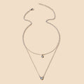 Stacked necklace wholesale european and american cross-border autumn and winter jewelry women's creative simple electroplated small round diamond circle sweater chain