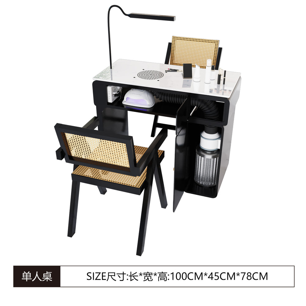 Manufacturer's new casual mesh back chair with marble tabletop single and double multi-functional manicure table table and chair suit