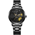 2025 new cross-border watch: sports car wheel hub rotating watch for men - trendy quartz watch with rotating bezel