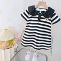 Girls' princess dress -  summer new arrival: stylish korean style, sweet and cute striped polo dress for babies