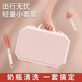 Portable bottle brush suit silicone bottle cleaning brush storage box travel size baby bottle cleaning brush
