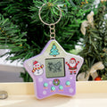 Five-pointed star pet feeding game console kids educational digital toy creative retro keychain pendant