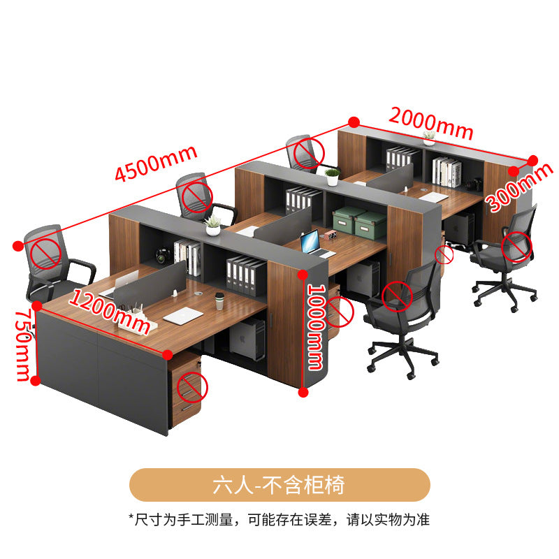 Saint li casual staff desk and chair combination modern office financial table screen card slot