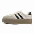 Increased casual sneakers, platform shoes, tie backflats women's thick sole 2026 spring new arrival agander training shoes white shoes