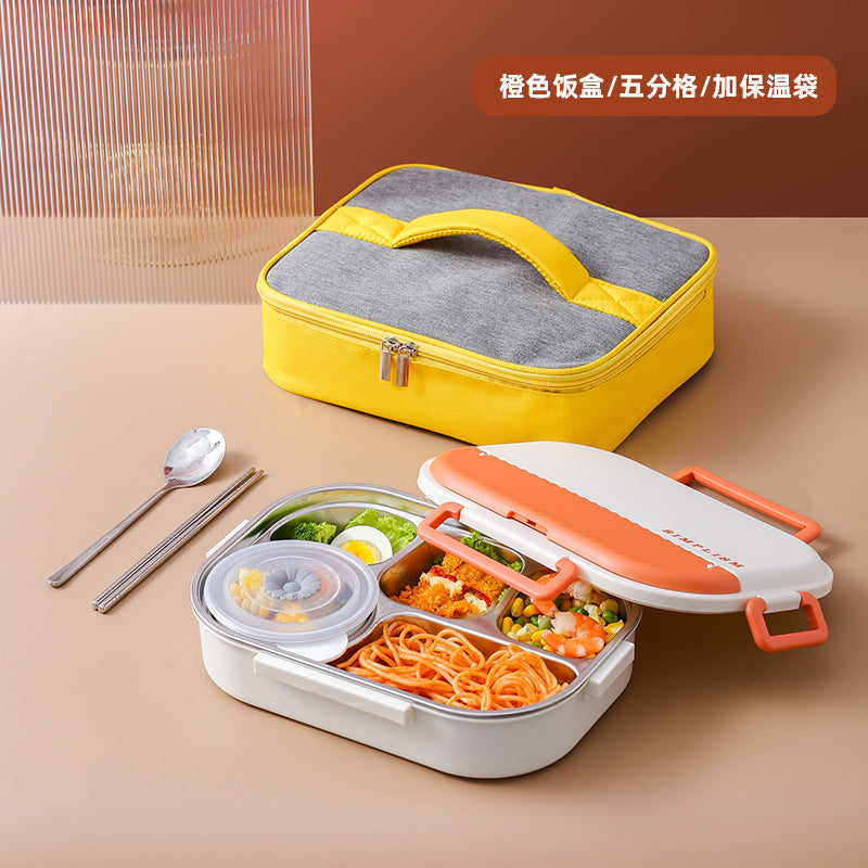 316 stainless steel water-filled thermal insulation lunch box, sealed grid fresh-keeping box, bento box for work, student microwave oven lunch box