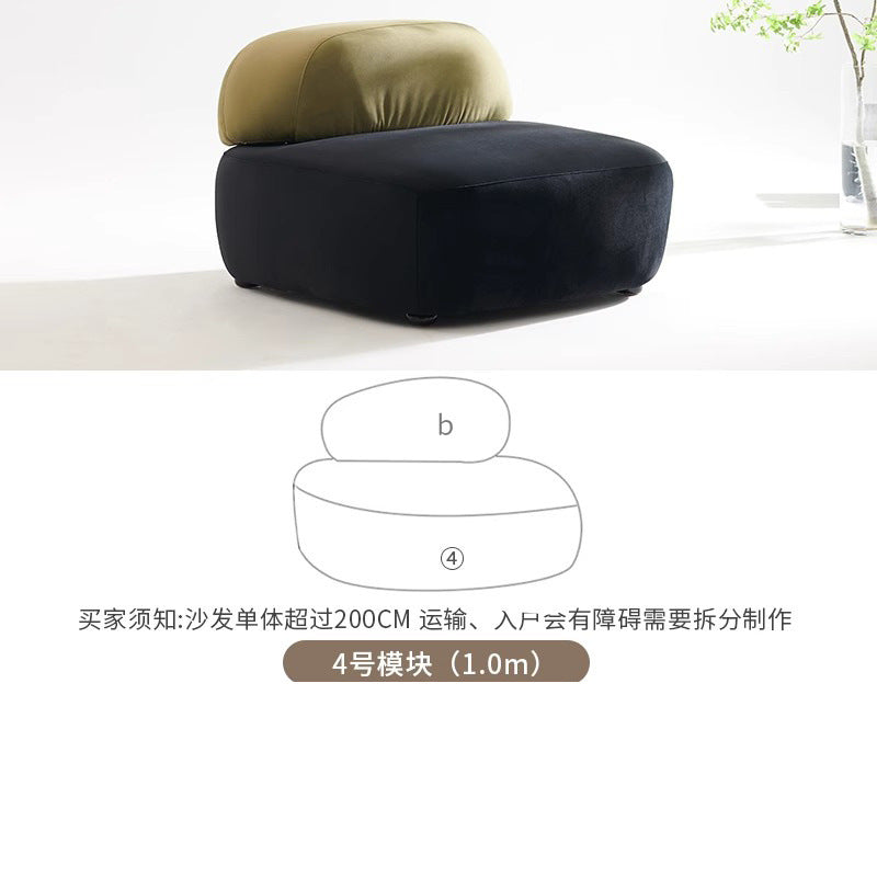 Italian pebble fabric special-shaped designer popular creative cream style curved module club hotel sofa