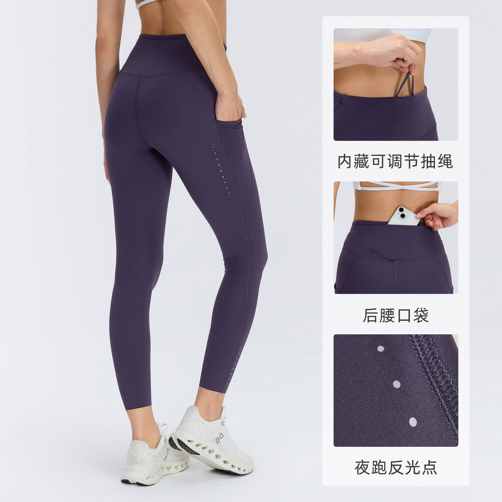 High-waisted butt-lifting yoga pants with pockets - women's outerwear leggings, tummy control, slimming, running & fitness pants d26061