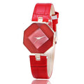 Amazon bestseller korean style wholesale women's champagne watch - prismatic diamond fashion ladies' watch - white