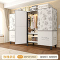 Easy-to-assemble, foldable wardrobe for bedrooms, ideal for home use or rental properties. dustproof, moisture-proof, with reinforced construction, fully sealed, and mildew-resistant. features a convenient swing-out door