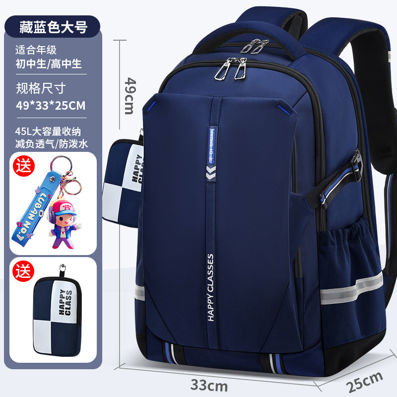 2026 new elementary and middle school boys' lightweight backpack - ergonomic, spine-supporting design for students - high school girls' large capacity, ultra-lightweight backpack