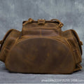 Vintage crazy horse leather backpack - genuine leather rucksack, laptop bag, large capacity travel bag, handmade cowhide business bag