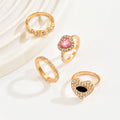Wholesale devil's eye women's rings - unique design heart-shaped full diamond light luxury geometric spiral finger rings jewelry